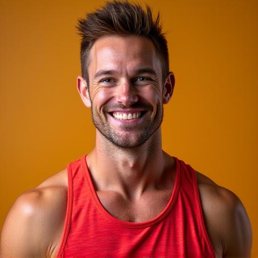 Headshot of Ben Davies, a high-energy male fitness instructor.
